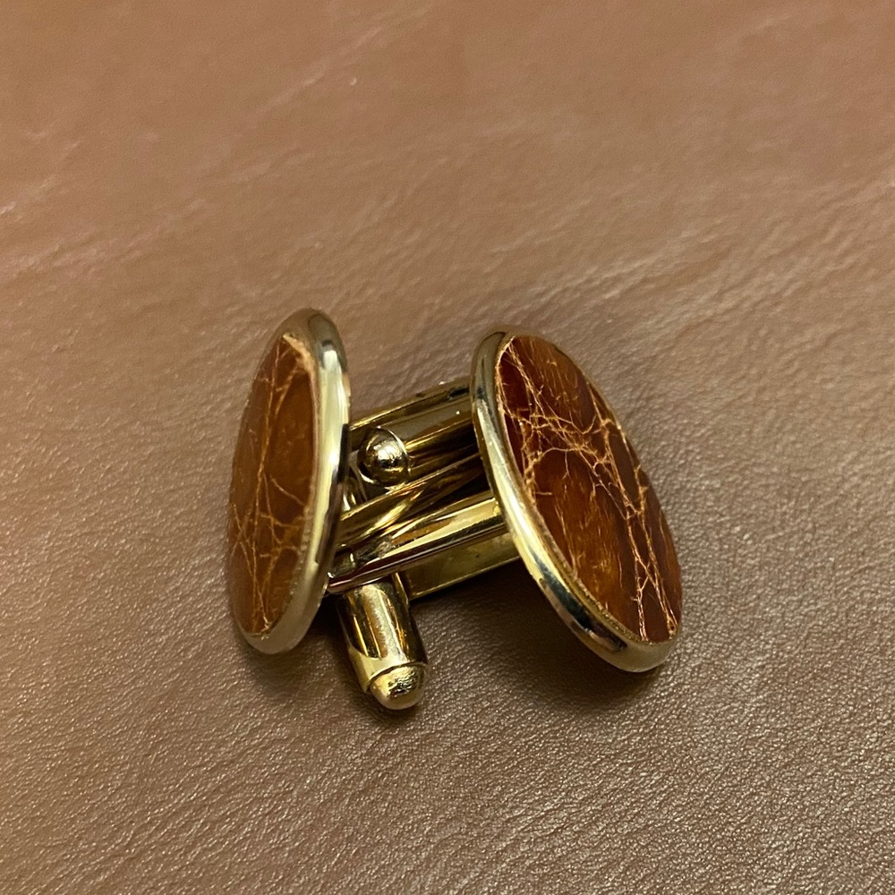 Vintage Brown & Gold cufflinks